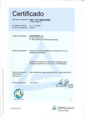 CERTIFICACIÓN ISO /TS 16949