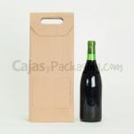 Caja de cartón Marrón para 2 botellas de vino 75cl.