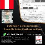Servicio Apostilla Acta o Partida de Nacimiento en Perú